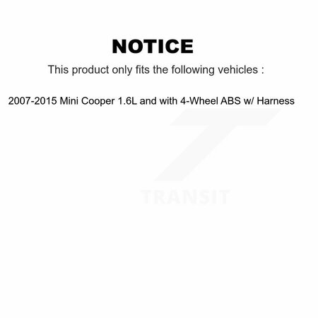 Mpulse Front ABS Wheel Speed Sensor For 2007-2015 Mini Cooper 1.6L with 4-Wheel w Harness SEN-2ABS2710